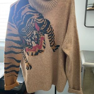 H&M Tiger cowl neck sweater